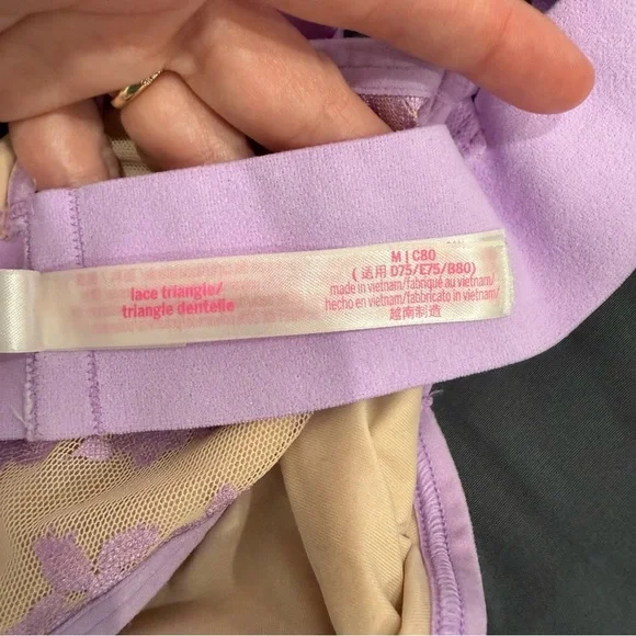 PINK Victoria's Secret Lace Triangle Bralette in Pink and Gold - Picture 6 of 8